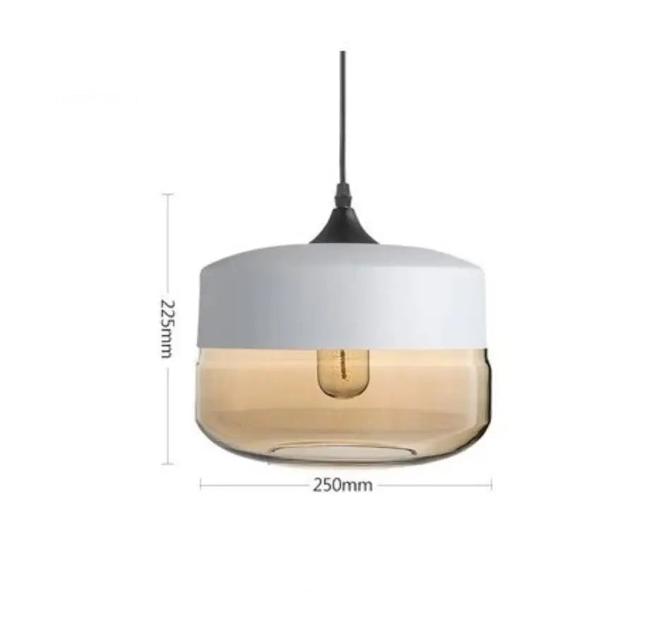 WHITEB AMBER Suspension verre et métal design moderne