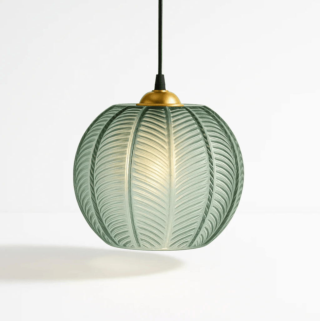 SANS AMPOULE / 15 CM Suspension verre strié
