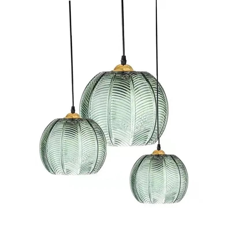 TRANSPARENT 15CM / SANS AMPOULE Suspension verre strié