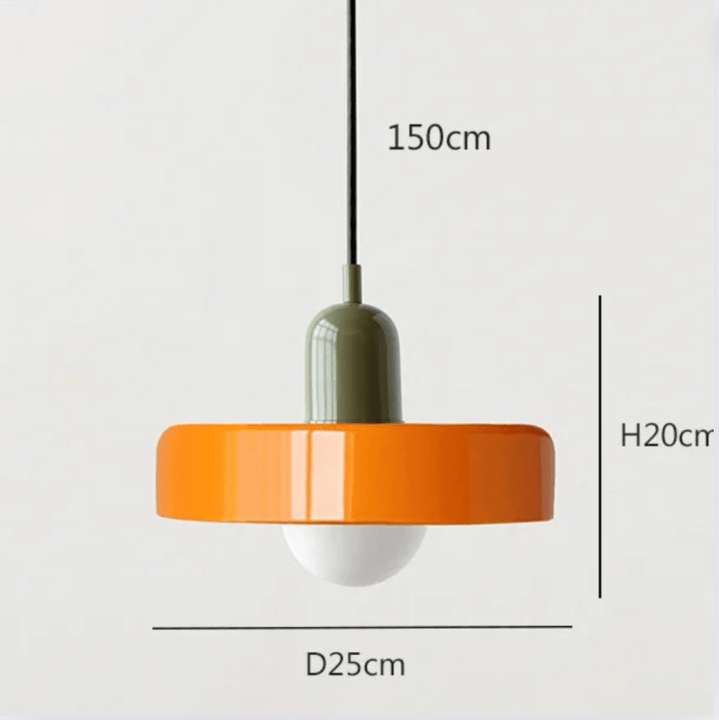 VERT ET ORANGE / LUMIÈRE FROIDE Suspension scandinave vintage