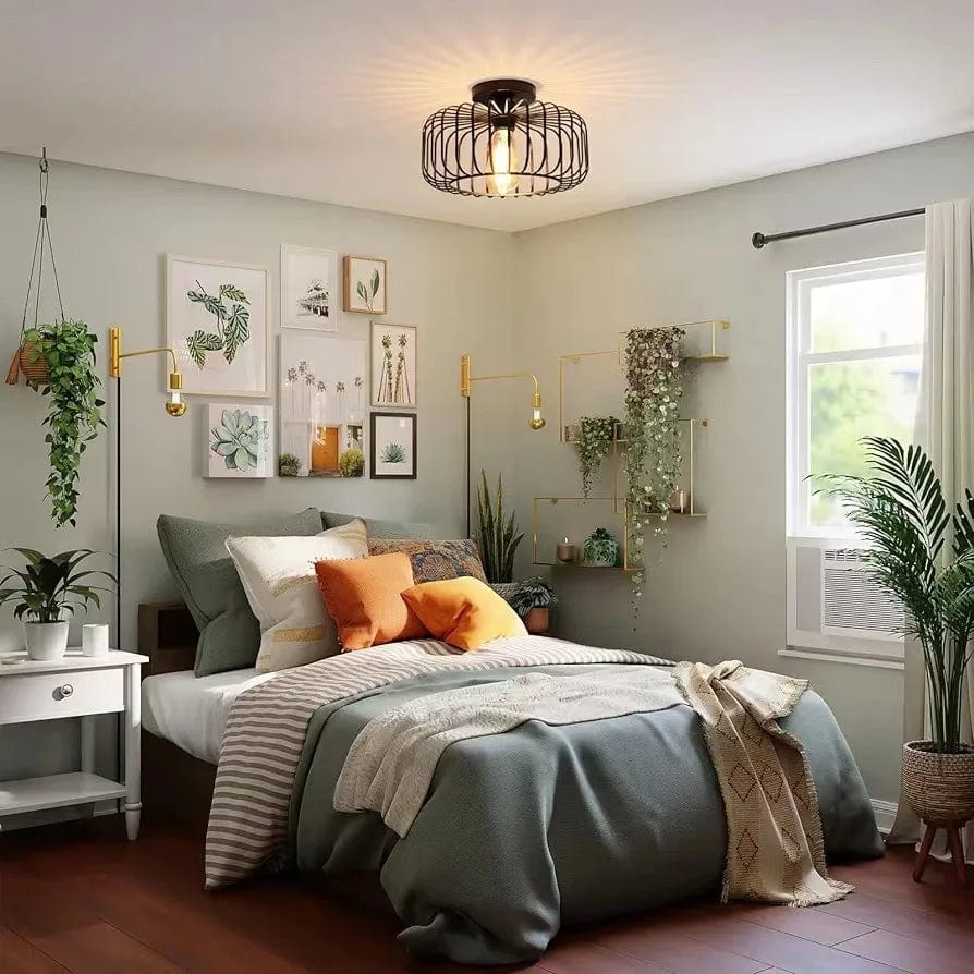 without light source / E26 Luminaire plafonnier metal noir