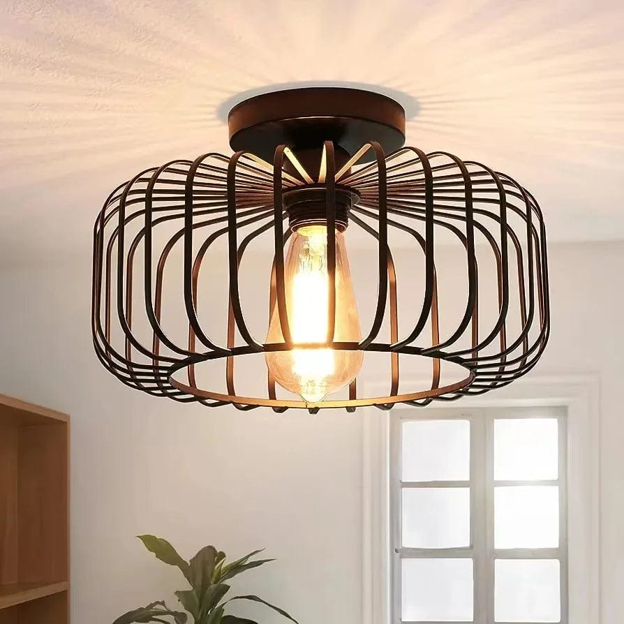 without light source / E26 Luminaire plafonnier metal noir