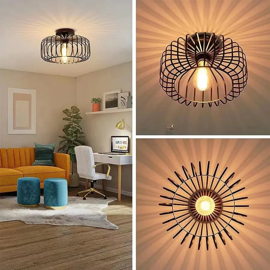without light source / E26 Luminaire plafonnier metal noir