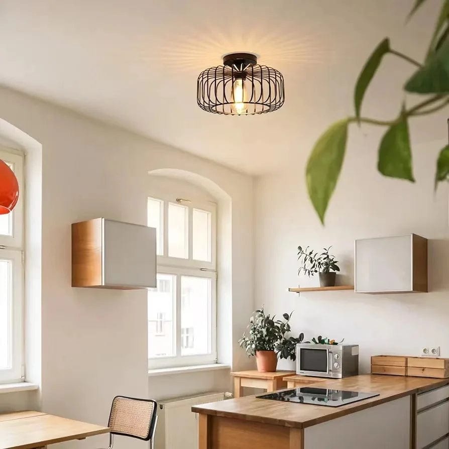 without light source / E26 Luminaire plafonnier metal noir
