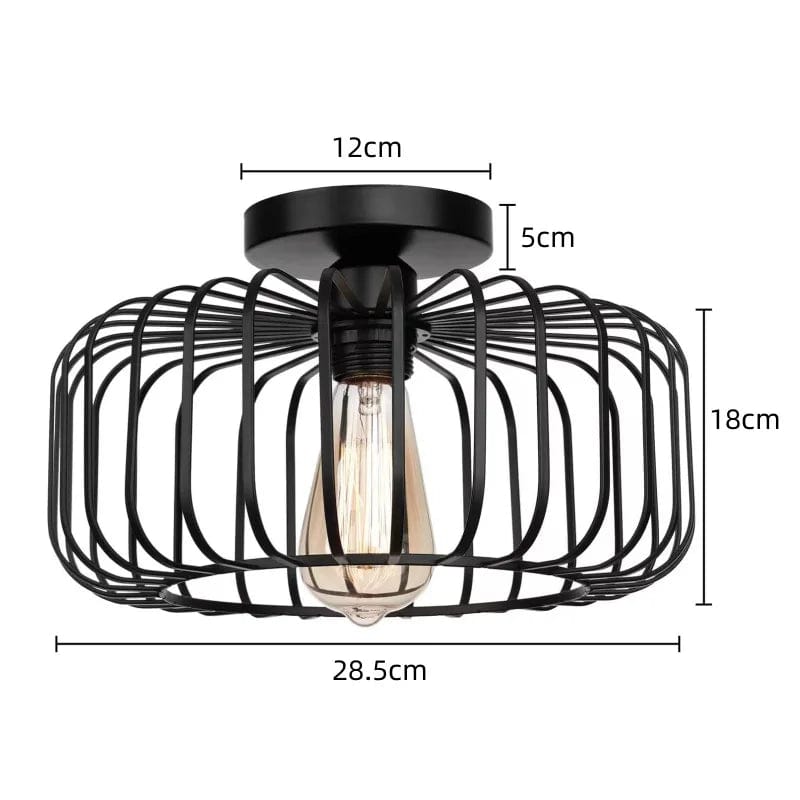without light source / E26 Luminaire plafonnier metal noir